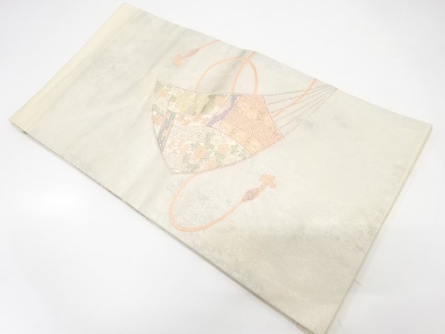 JAPANESE KIMONO / UNUSED WOVEN FAN / FLOWER / CLASSIC PATTERN NAGOYA O